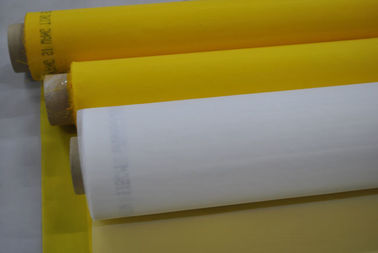 43T-80 Polyester Silk Screen Printing Mesh Untuk Pencetakan Tekstil Warna Putih / Kuning